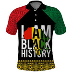 Juneteenth Polo Shirt Mix African Pattern - I Am Black History