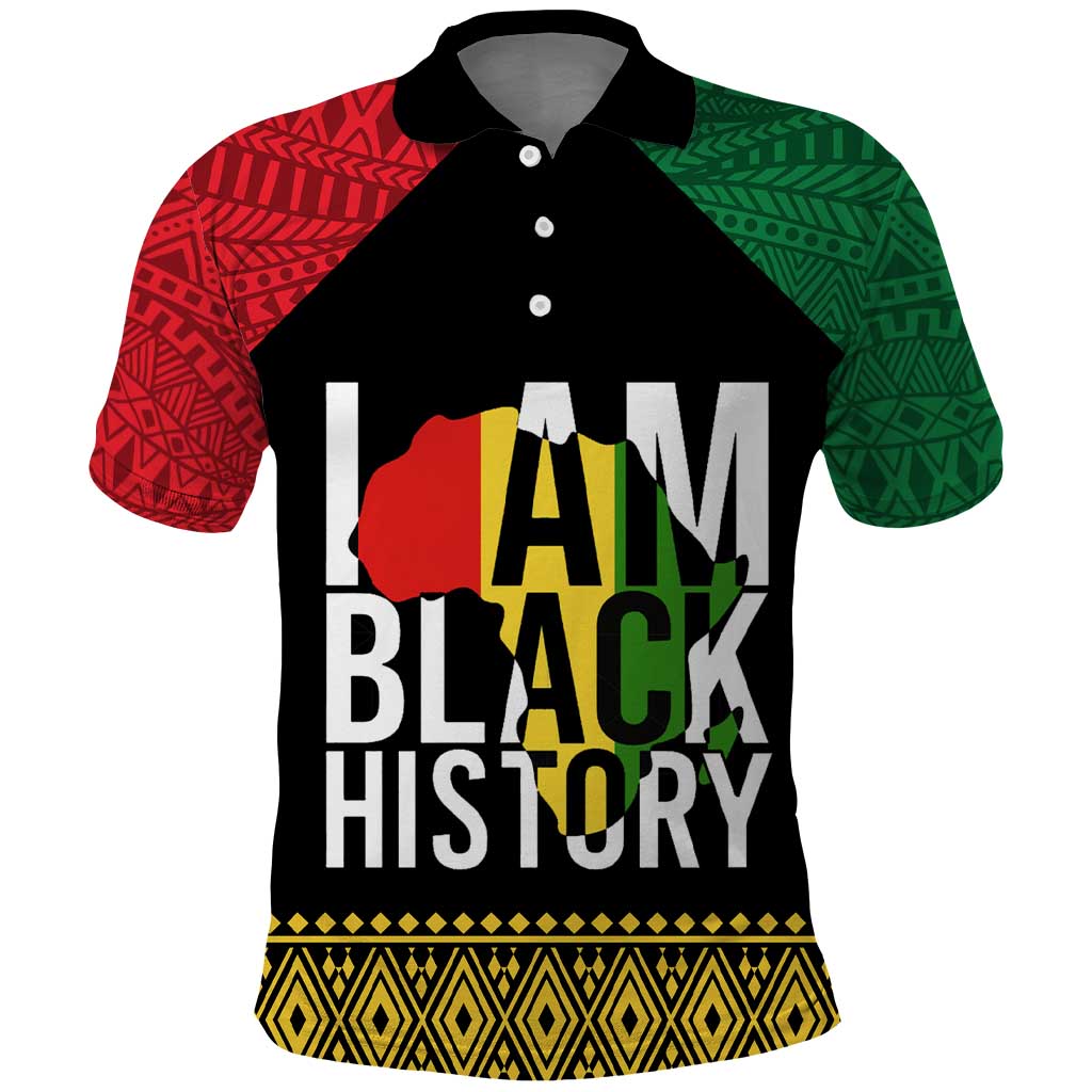 Juneteenth Polo Shirt Mix African Pattern - I Am Black History