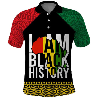 Juneteenth Polo Shirt Mix African Pattern - I Am Black History