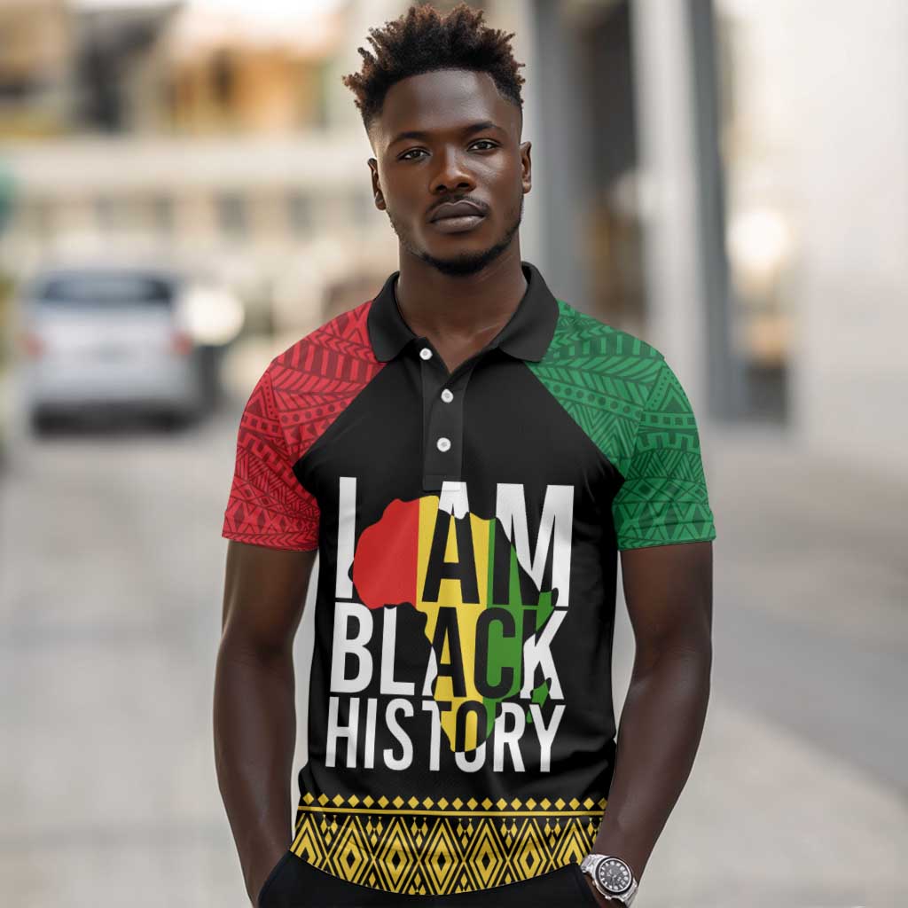 Juneteenth Polo Shirt Mix African Pattern - I Am Black History