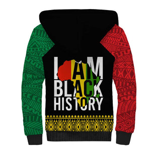 Juneteenth Sherpa Hoodie Mix African Pattern - I Am Black History