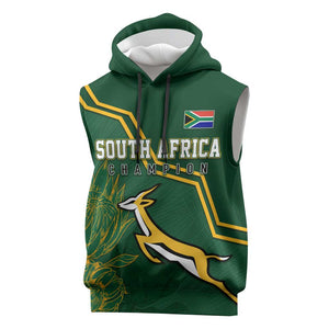 South Africa Rugby Sleeveless Hoodie Champions GO Bokke - African Pride