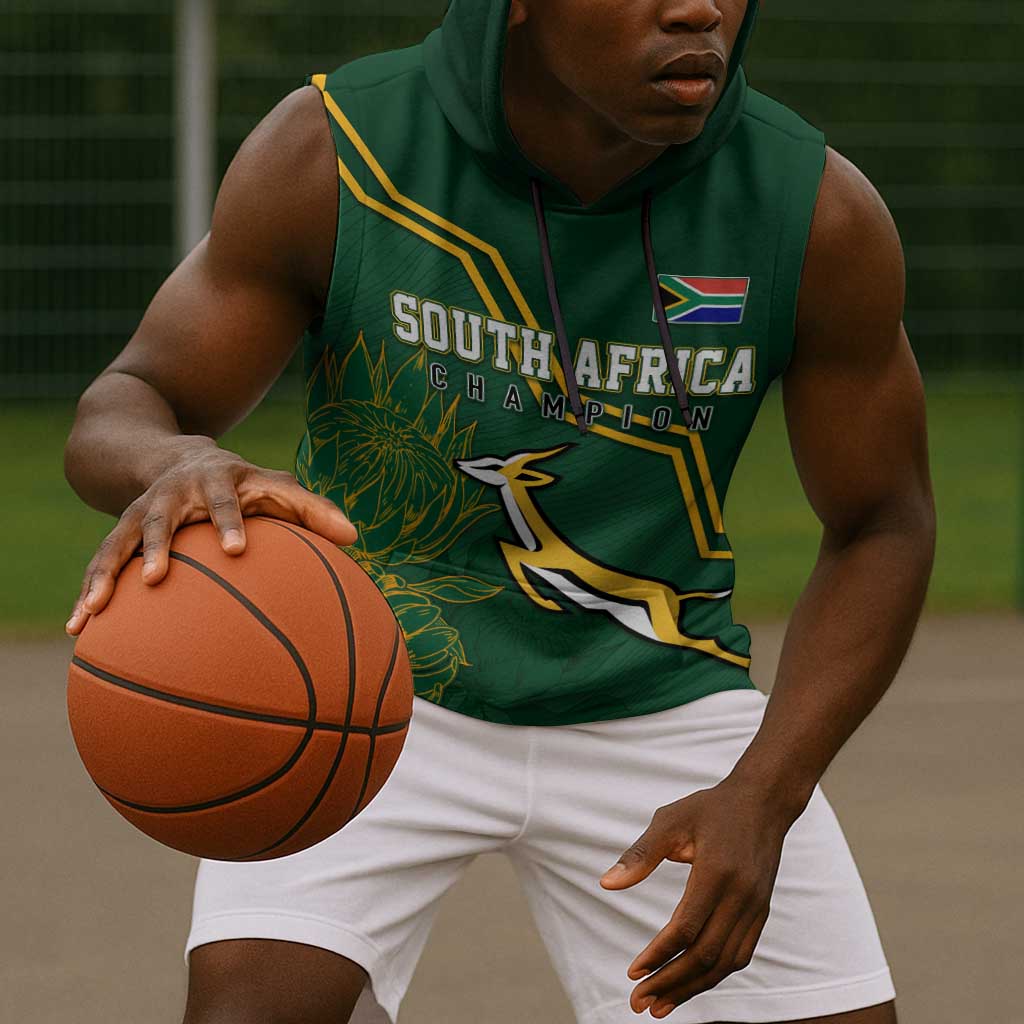 South Africa Rugby Sleeveless Hoodie Champions GO Bokke - African Pride