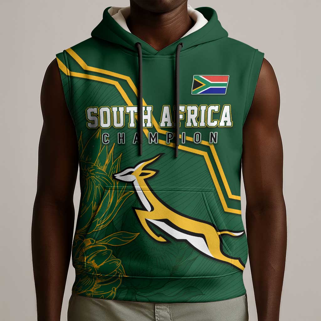 South Africa Rugby Sleeveless Hoodie Champions GO Bokke - African Pride