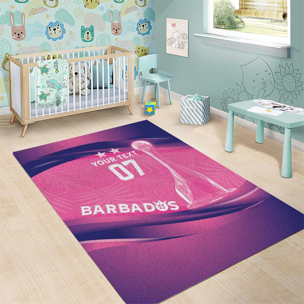 Afro-Barbadians Cricket Custom Area Rug Royal Champions - Tropical Vibes - African Pride