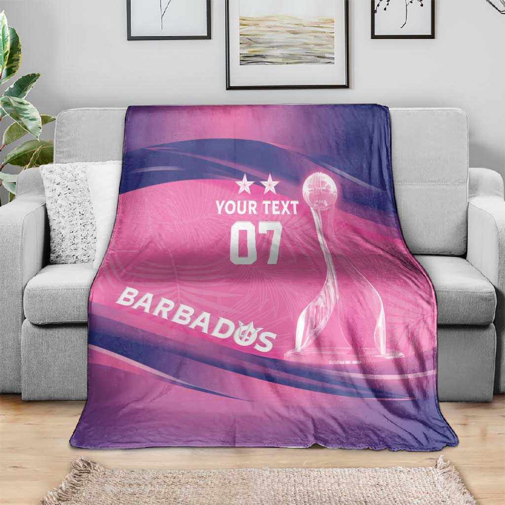 Afro-Barbadians Cricket Custom Blanket Royal Champions - Tropical Vibes - African Pride