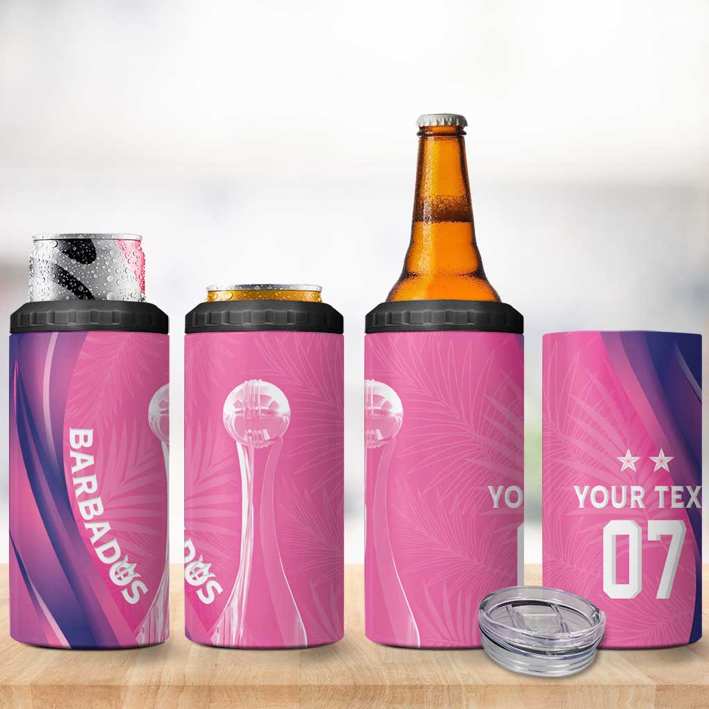 Afro-Barbadians Cricket Custom 4 in 1 Can Cooler Tumbler Royal Champions - Tropical Vibes - African Pride