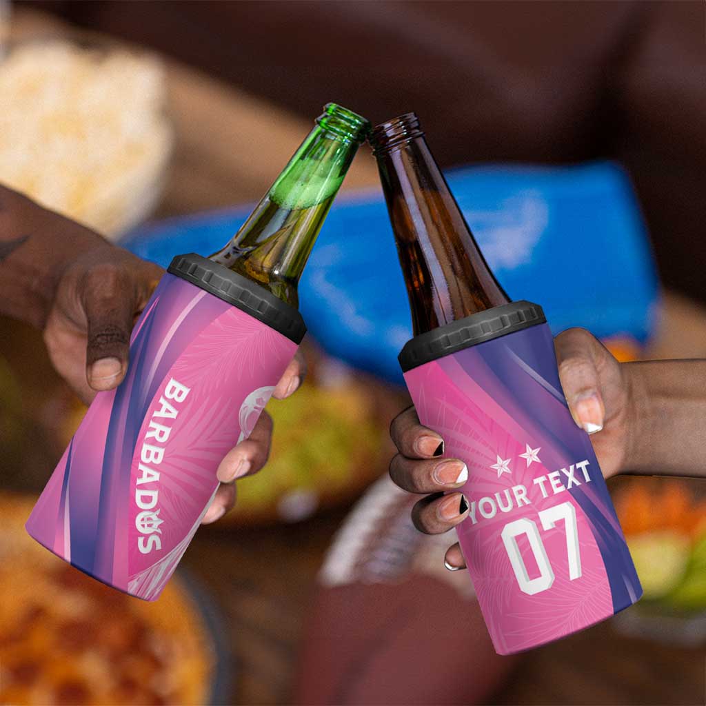 Afro-Barbadians Cricket Custom 4 in 1 Can Cooler Tumbler Royal Champions - Tropical Vibes - African Pride