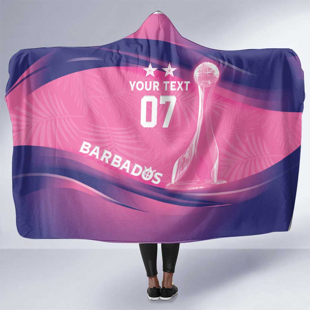 Afro-Barbadians Cricket Custom Hooded Blanket Royal Champions - Tropical Vibes - African Pride