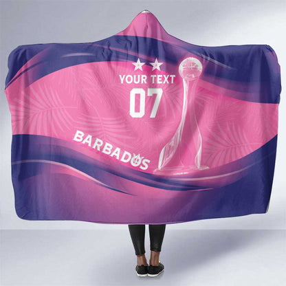 Afro-Barbadians Cricket Custom Hooded Blanket Royal Champions - Tropical Vibes - African Pride
