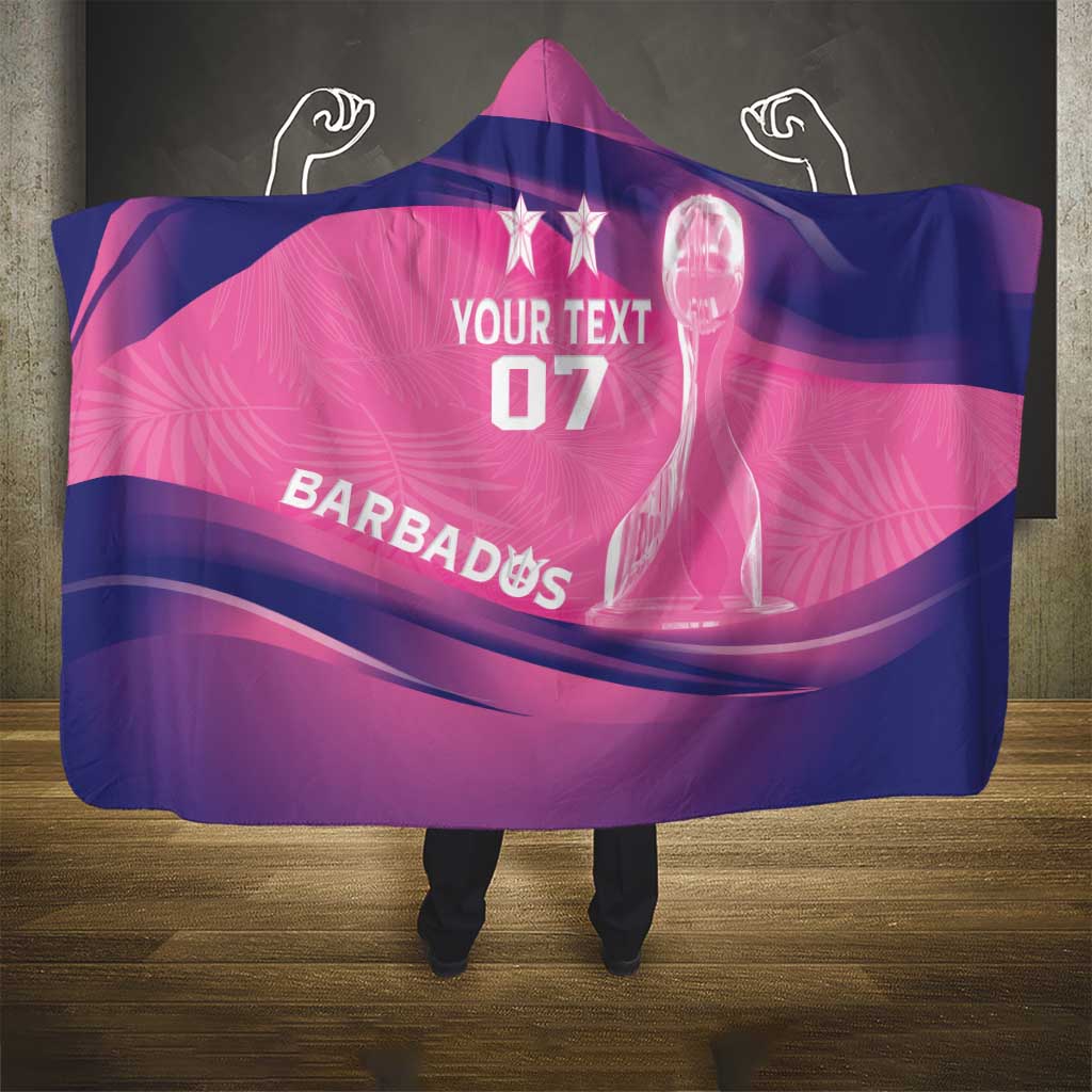 Afro-Barbadians Cricket Custom Hooded Blanket Royal Champions - Tropical Vibes - African Pride