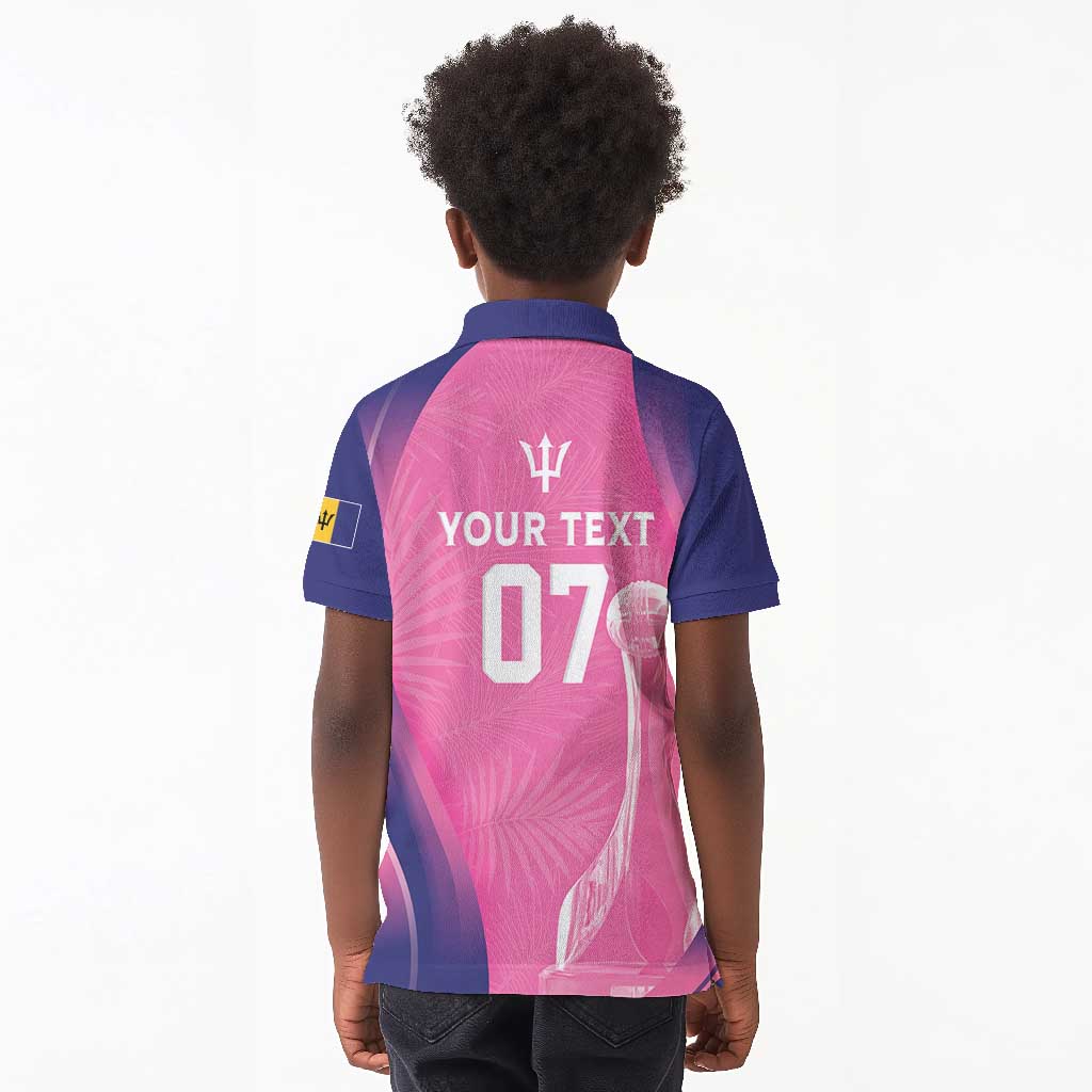 Afro-Barbadians Cricket Custom Kid Polo Shirt Royal Champions - Tropical Vibes - African Pride