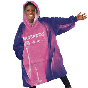 Afro-Barbadians Cricket Custom Kid Wearable Blanket Hoodie Royal Champions - Tropical Vibes - African Pride