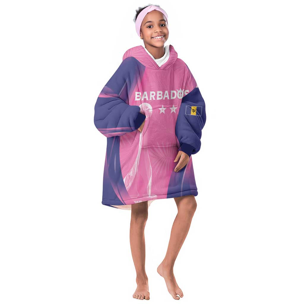 Afro-Barbadians Cricket Custom Kid Wearable Blanket Hoodie Royal Champions - Tropical Vibes - African Pride