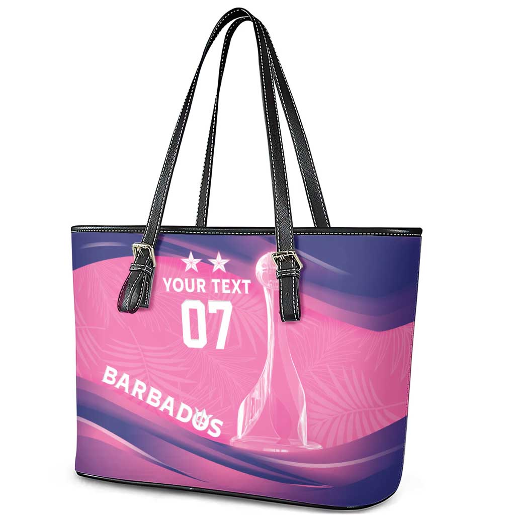 Afro-Barbadians Cricket Custom Leather Tote Bag Royal Champions - Tropical Vibes - African Pride