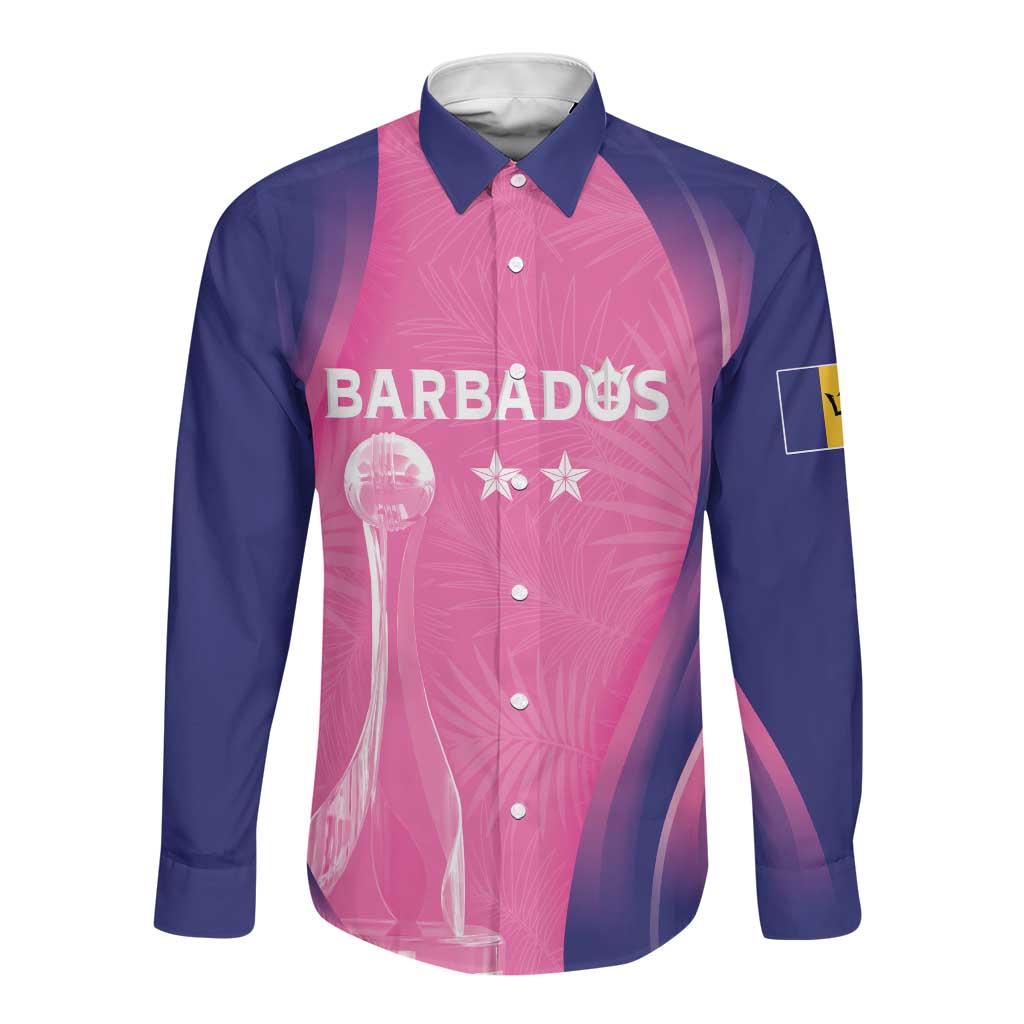 Afro-Barbadians Cricket Custom Long Sleeve Button Shirt Royal Champions - Tropical Vibes - African Pride