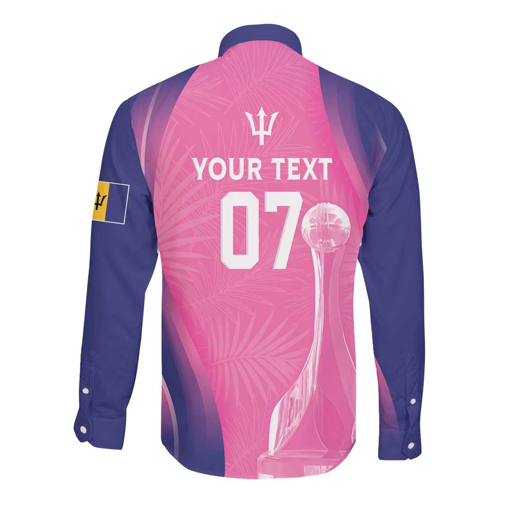 Afro-Barbadians Cricket Custom Long Sleeve Button Shirt Royal Champions - Tropical Vibes - African Pride