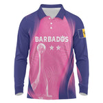 Afro-Barbadians Cricket Custom Long Sleeve Polo Shirt Royal Champions - Tropical Vibes - African Pride
