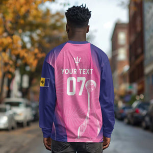 Afro-Barbadians Cricket Custom Long Sleeve Shirt Royal Champions - Tropical Vibes - African Pride