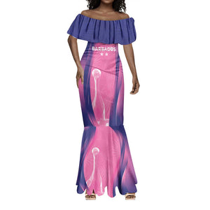 Afro-Barbadians Cricket Custom Mermaid Dress Royal Champions - Tropical Vibes - African Pride