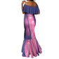 Afro-Barbadians Cricket Custom Mermaid Dress Royal Champions - Tropical Vibes - African Pride