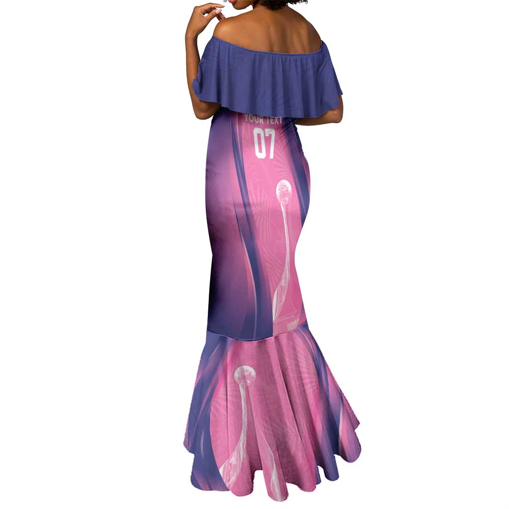 Afro-Barbadians Cricket Custom Mermaid Dress Royal Champions - Tropical Vibes - African Pride