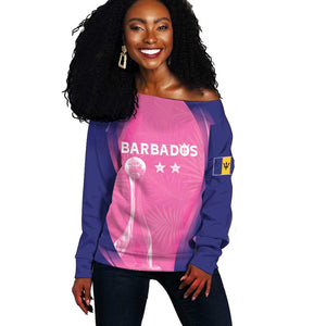 Afro-Barbadians Cricket Custom Off Shoulder Sweater Royal Champions - Tropical Vibes - African Pride