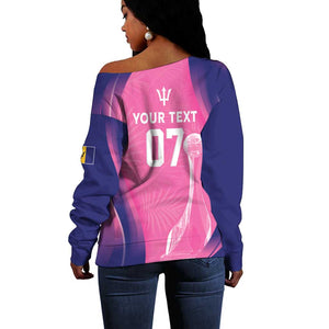 Afro-Barbadians Cricket Custom Off Shoulder Sweater Royal Champions - Tropical Vibes - African Pride