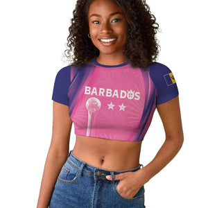 Afro-Barbadians Cricket Custom Raglan Cropped T shirt Royal Champions - Tropical Vibes - African Pride