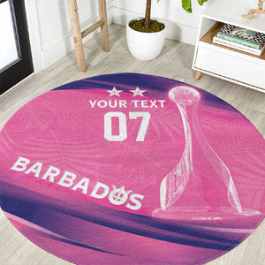 Afro-Barbadians Cricket Custom Round Carpet Royal Champions - Tropical Vibes - African Pride