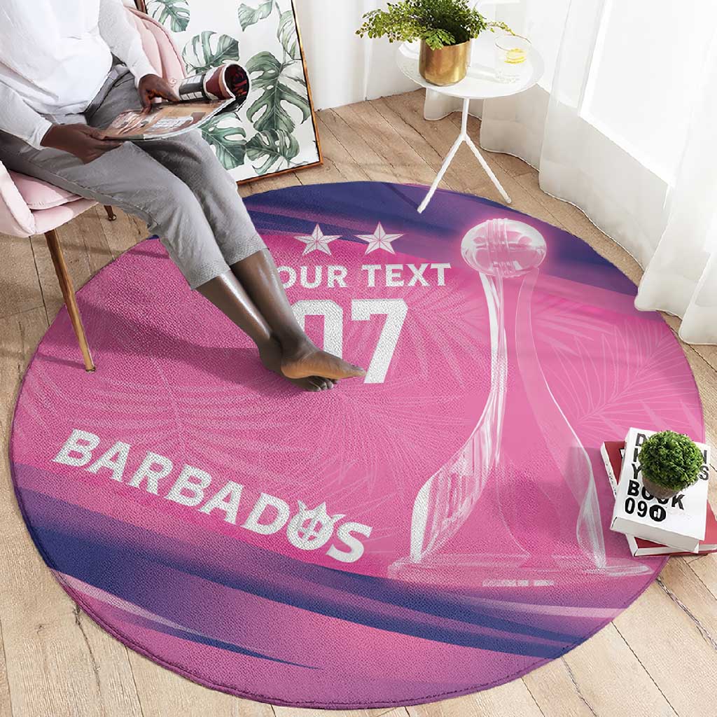 Afro-Barbadians Cricket Custom Round Carpet Royal Champions - Tropical Vibes - African Pride