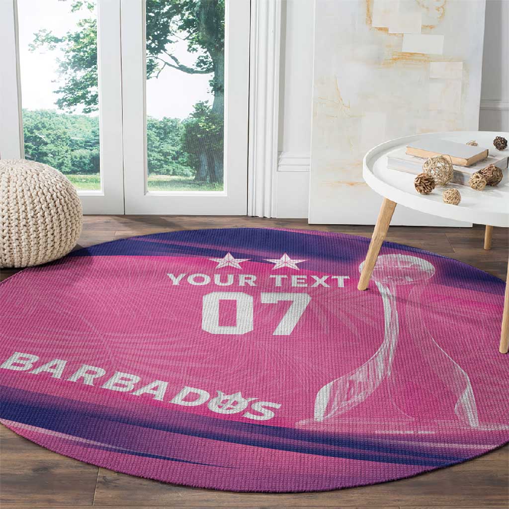 Afro-Barbadians Cricket Custom Round Carpet Royal Champions - Tropical Vibes - African Pride