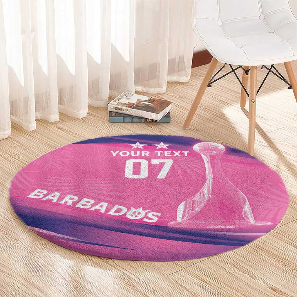 Afro-Barbadians Cricket Custom Round Carpet Royal Champions - Tropical Vibes - African Pride
