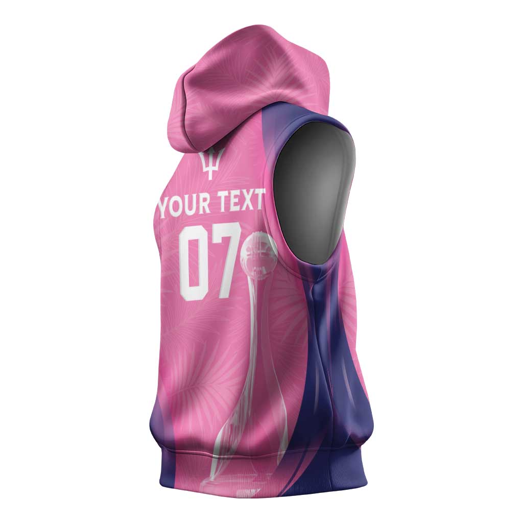 Afro-Barbadians Cricket Custom Sleeveless Hoodie Royal Champions - Tropical Vibes - African Pride