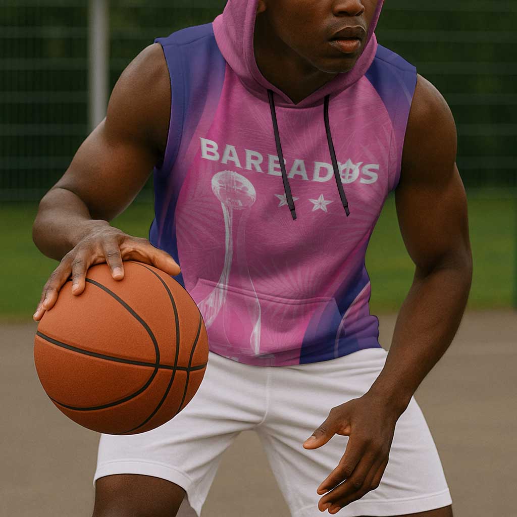 Afro-Barbadians Cricket Custom Sleeveless Hoodie Royal Champions - Tropical Vibes - African Pride