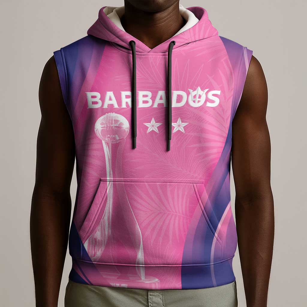 Afro-Barbadians Cricket Custom Sleeveless Hoodie Royal Champions - Tropical Vibes - African Pride