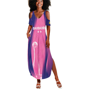 Afro-Barbadians Cricket Custom Summer Maxi Dress Royal Champions - Tropical Vibes - African Pride