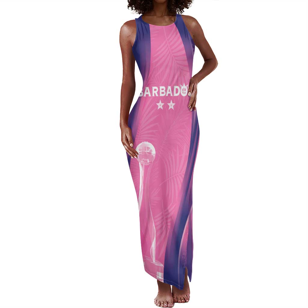 Afro-Barbadians Cricket Custom Tank Maxi Dress Royal Champions - Tropical Vibes - African Pride