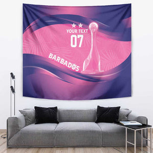 Afro-Barbadians Cricket Custom Tapestry Royal Champions - Tropical Vibes - African Pride