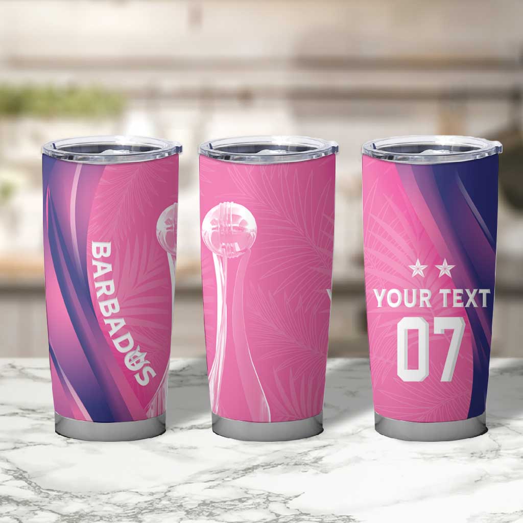 Afro-Barbadians Cricket Custom Tumbler Cup Royal Champions - Tropical Vibes - African Pride