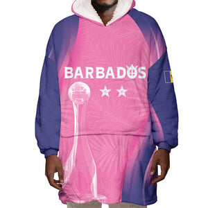 Afro-Barbadians Cricket Custom Wearable Blanket Hoodie Royal Champions - Tropical Vibes - African Pride