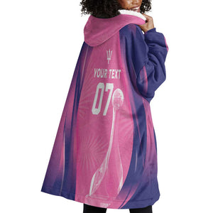 Afro-Barbadians Cricket Custom Wearable Blanket Hoodie Royal Champions - Tropical Vibes - African Pride