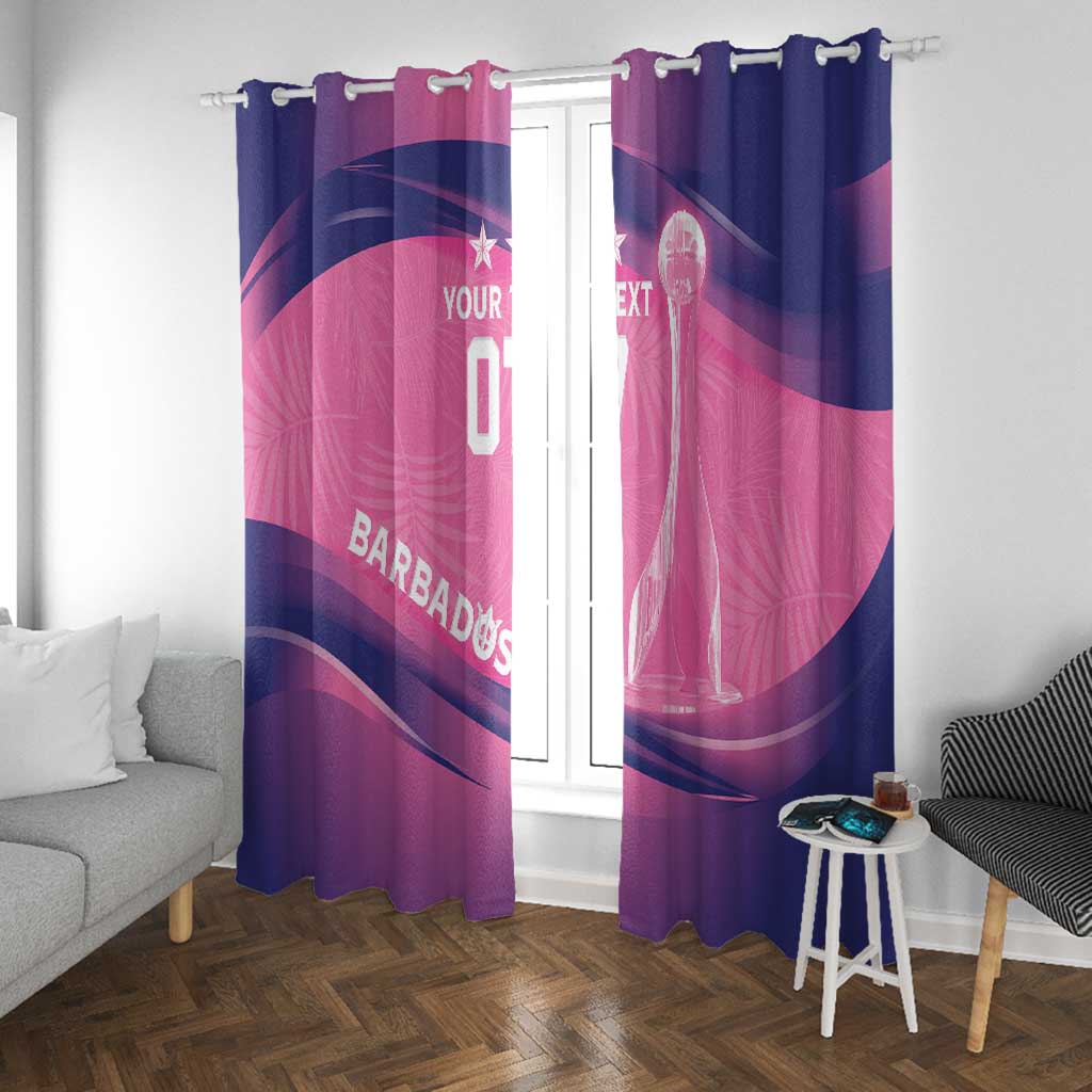 Afro-Barbadians Cricket Custom Window Curtain Royal Champions - Tropical Vibes - African Pride