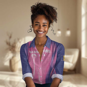 Afro-Barbadians Cricket Custom Women Casual Shirt Royal Champions - Tropical Vibes - African Pride