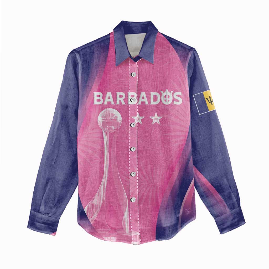 Afro-Barbadians Cricket Custom Women Casual Shirt Royal Champions - Tropical Vibes - African Pride
