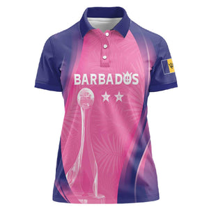 Afro-Barbadians Cricket Custom Women Polo Shirt Royal Champions - Tropical Vibes - African Pride