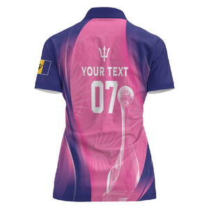 Afro-Barbadians Cricket Custom Women Polo Shirt Royal Champions - Tropical Vibes - African Pride