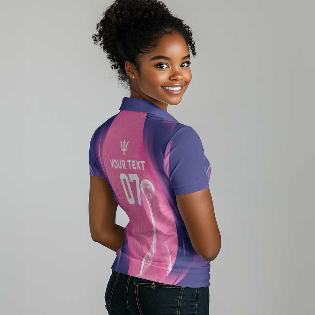 Afro-Barbadians Cricket Custom Women Polo Shirt Royal Champions - Tropical Vibes - African Pride