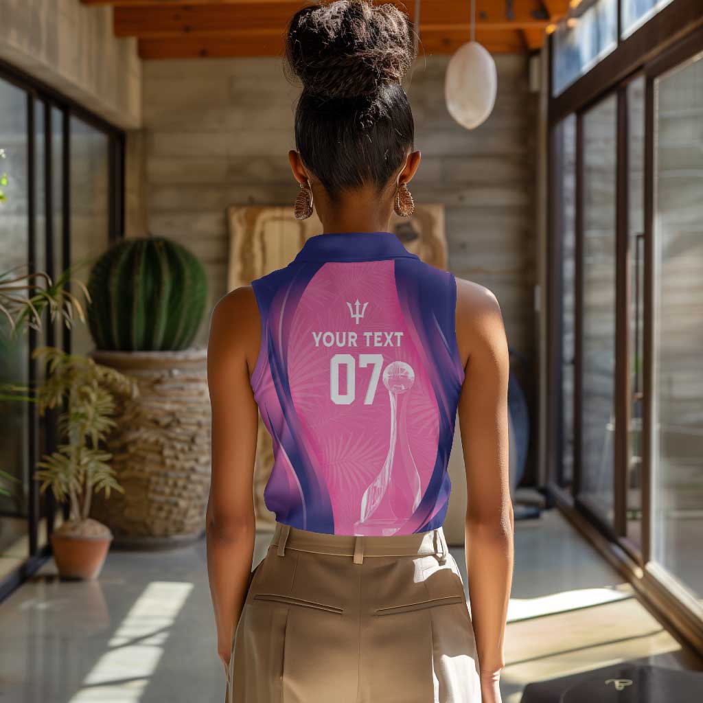 Afro-Barbadians Cricket Custom Women Sleeveless Polo Shirt Royal Champions - Tropical Vibes - African Pride