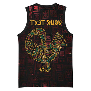 Afro-American Culture Basketball Jersey Adinkra Sankofa Bird - Cosmic Red - African Pride